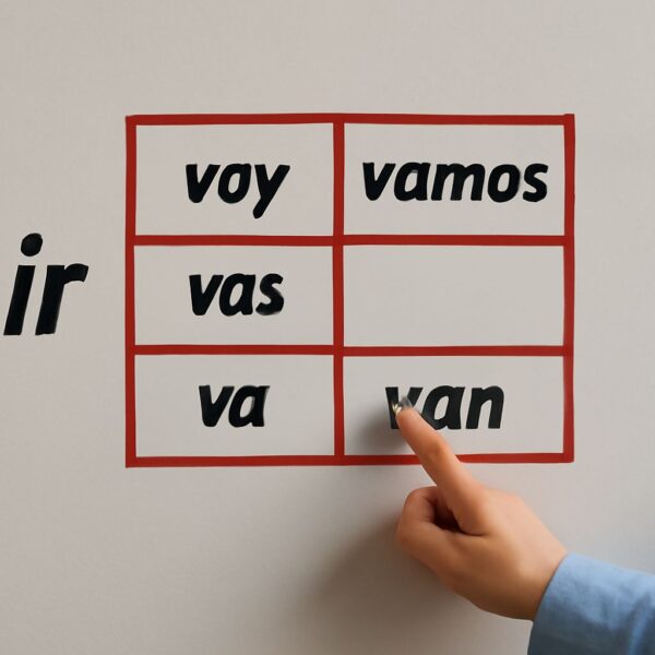 -ir verbs being conjugated in French and Spanish