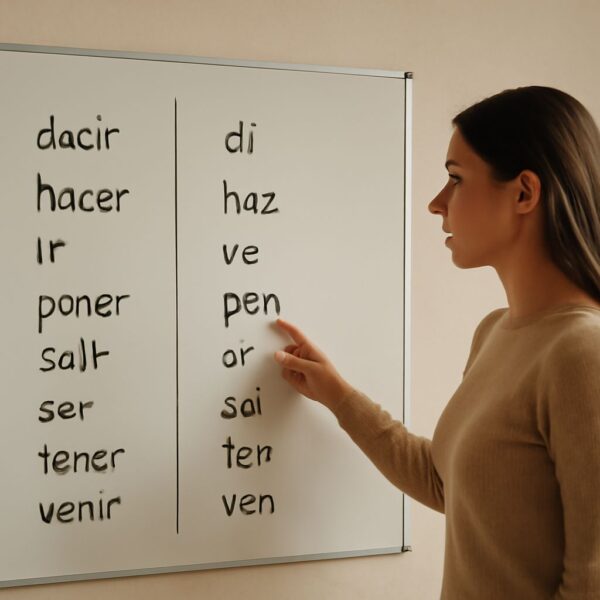 Illustration of 'tu' conjugation and commands in Spanish